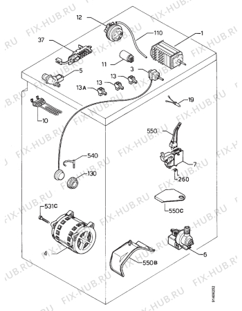 Взрыв-схема стиральной машины Zanussi FL504NN - Схема узла Electrical equipment 268